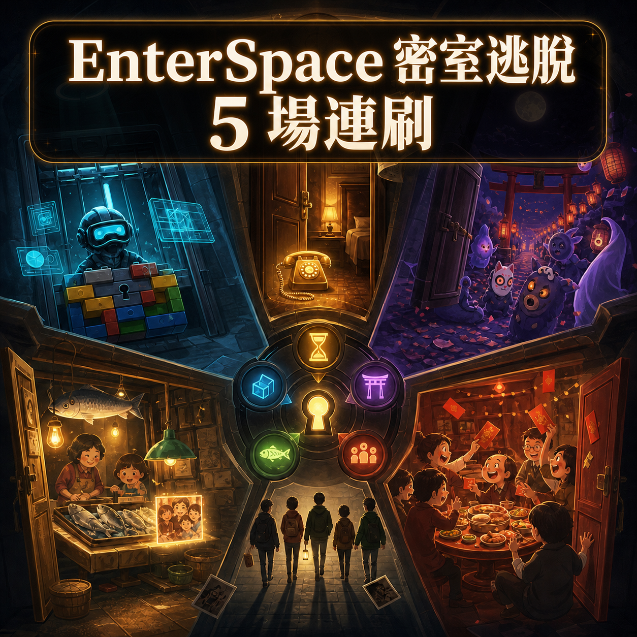 EnterSpace 密室逃脫連刷 5 場心得｜洛克飯店、CONE控制獄、百鬼夜行、大直南市場、接招吧決戰除夕夜